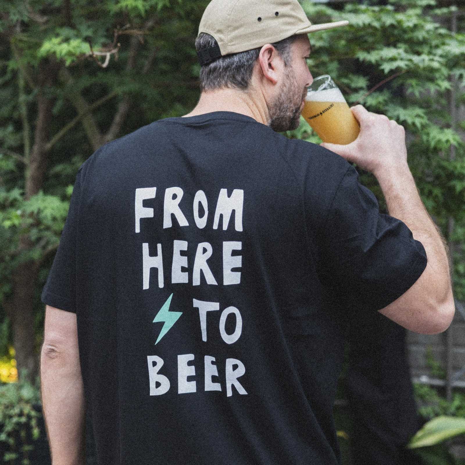 Polera From Here To Beer Negra